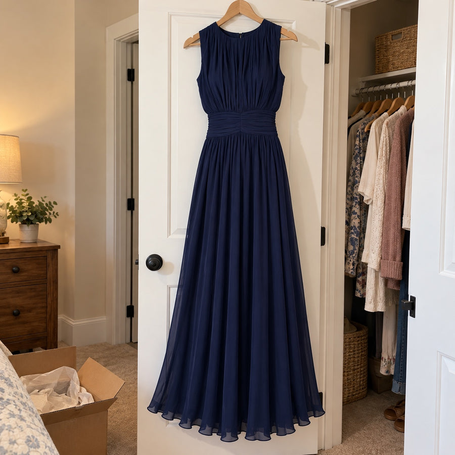 The navy Iselle on a hanger