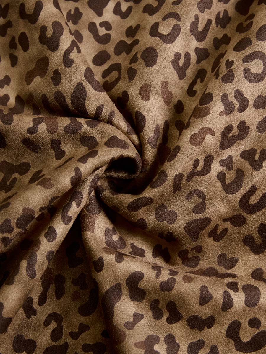 Vintage Leopard Print Eco-suede Jacket