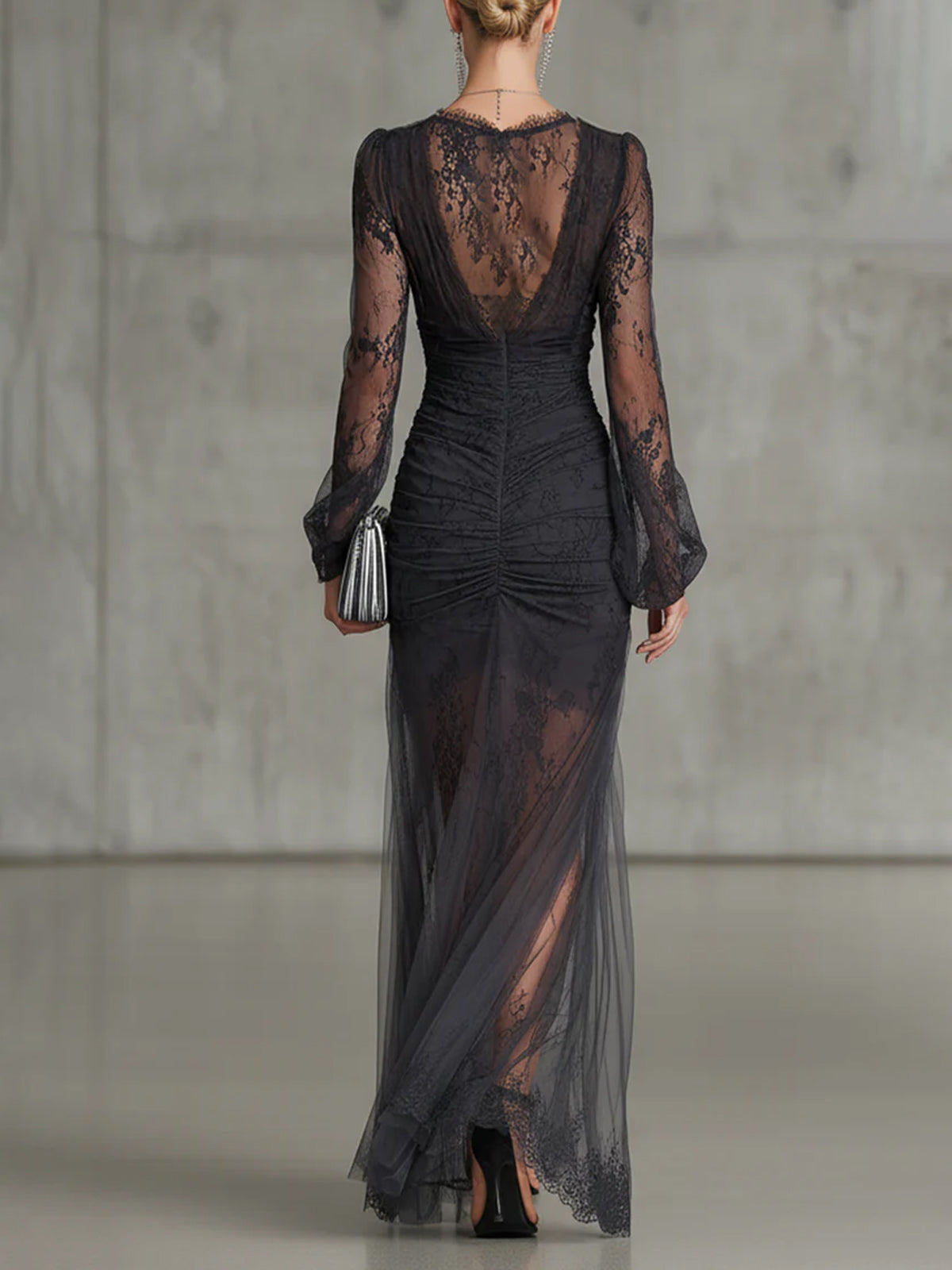 Quintina | Deep V-Neck Maxi Dress with Slit