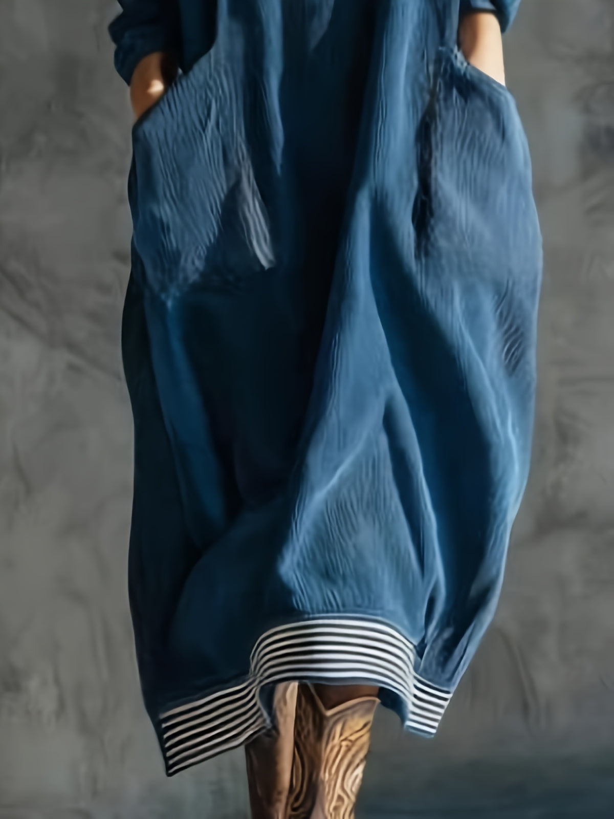 Solene | High-Neck Pocket Midi Dress