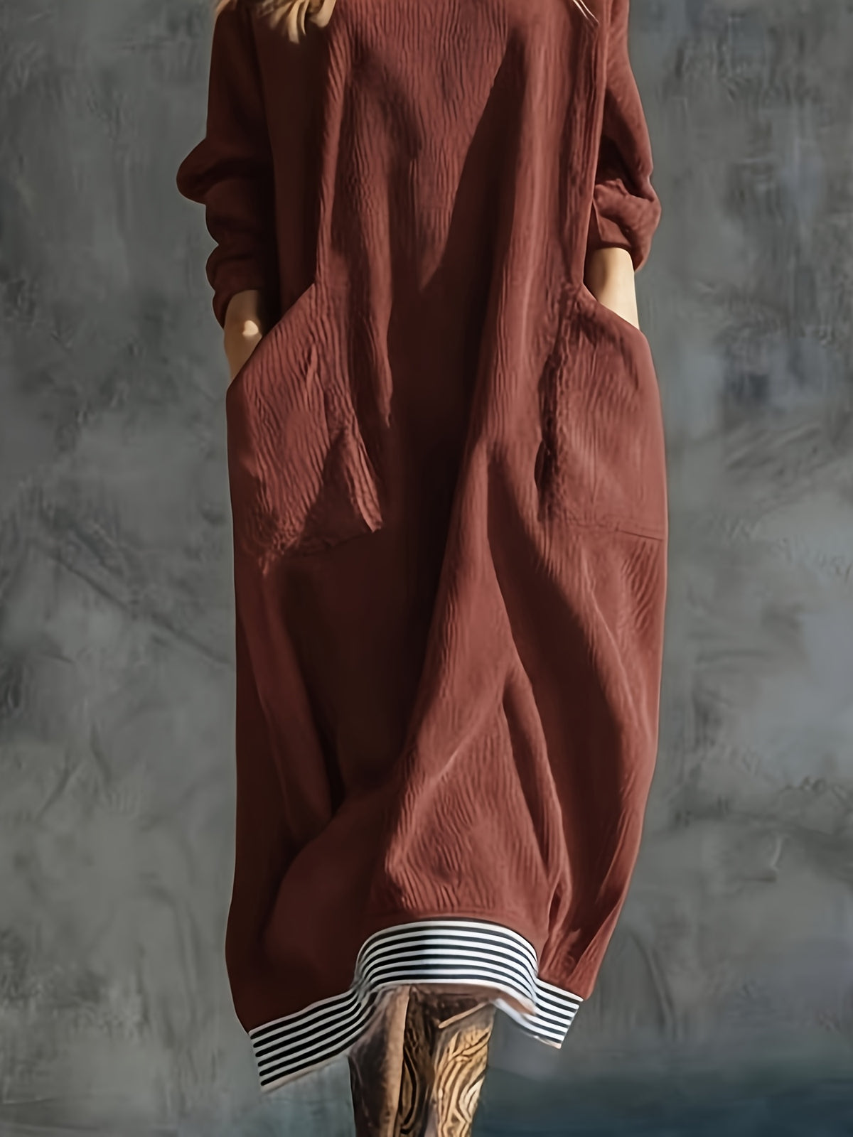 Solene | High-Neck Pocket Midi Dress