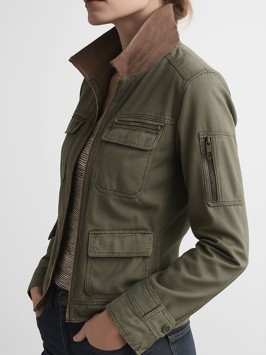 Outerdoor Utility Pocket Olive Green Cargo Jacket