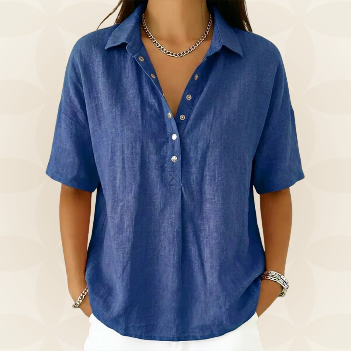 Sonja | Collared Blouse with Button Detail