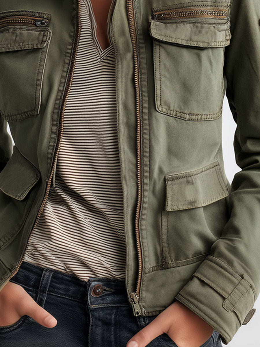 Outerdoor Utility Pocket Olive Green Cargo Jacket