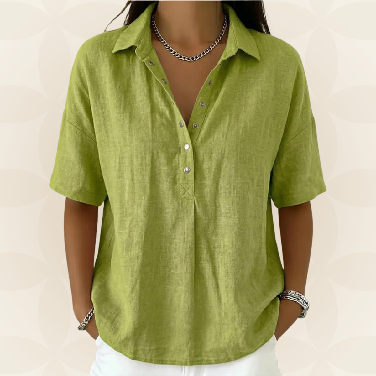 Sonja | Collared Blouse with Button Detail