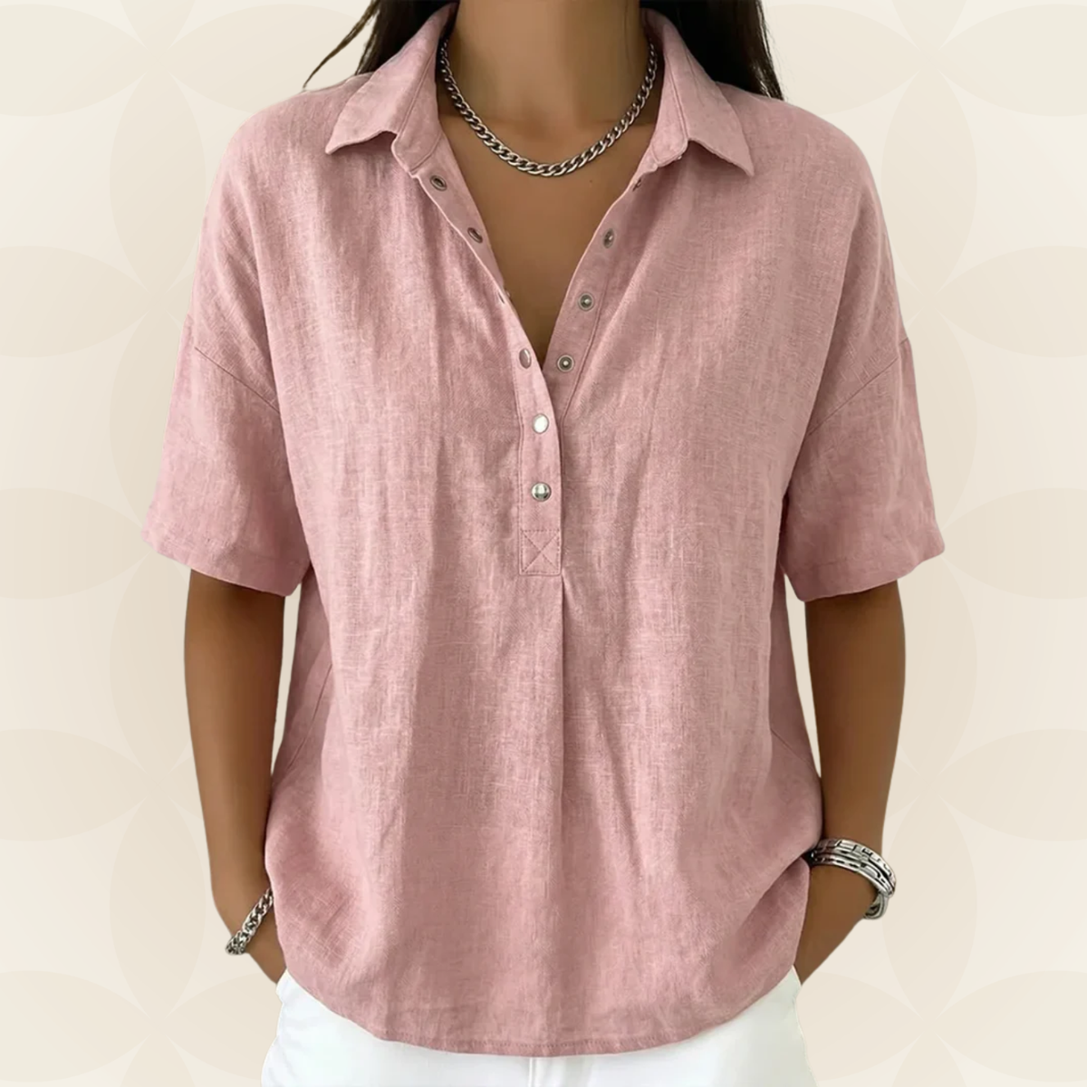 Sonja | Collared Blouse with Button Detail