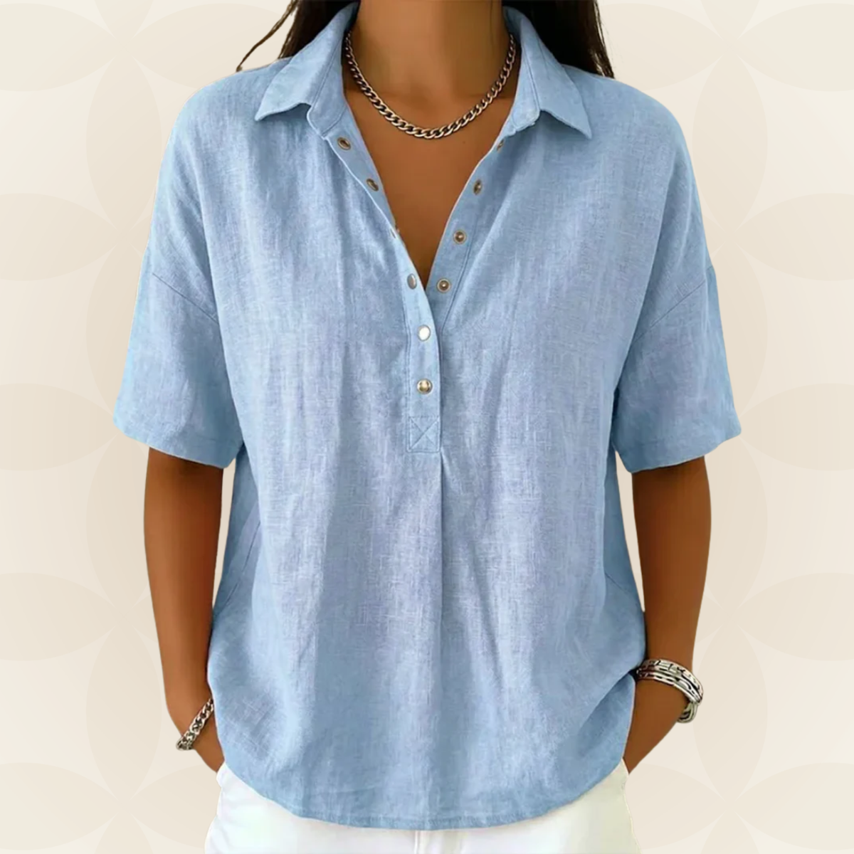 Sonja | Collared Blouse with Button Detail