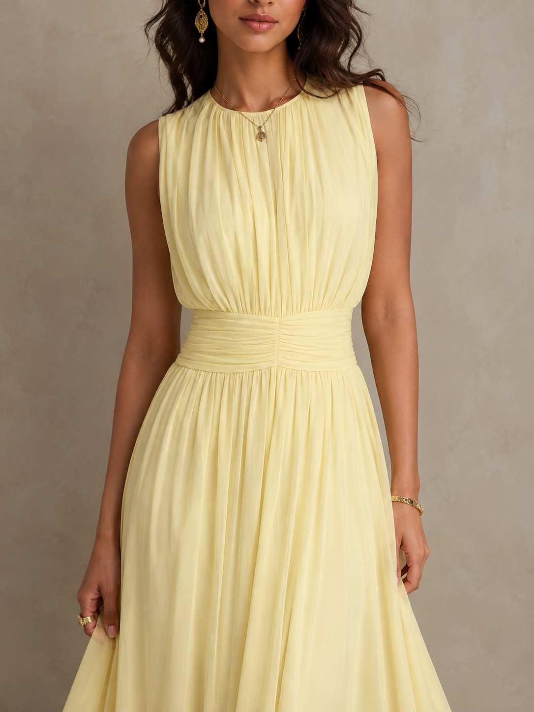 Iselle | Ruched Waist Maxi Dress