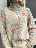 Corinna | Vintage Floral Turtleneck Sweater