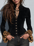 Midnight Nomad Faux-Fur Cuff Jacket