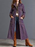 Vintage Purple Denim Western Duster Coat
