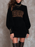Bohemian Noir Leopard Jacquard Dress