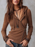 Asymmetric Zip-front Knitted Hoodie