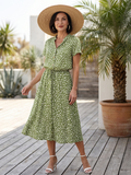 Belladonna | Printed Button Front Belted Midi Dress