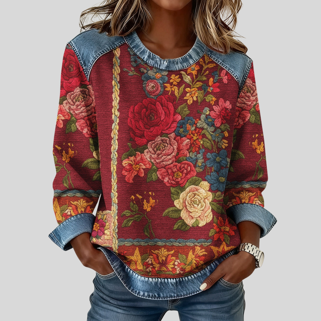 Berdine | Rose Print Sweater