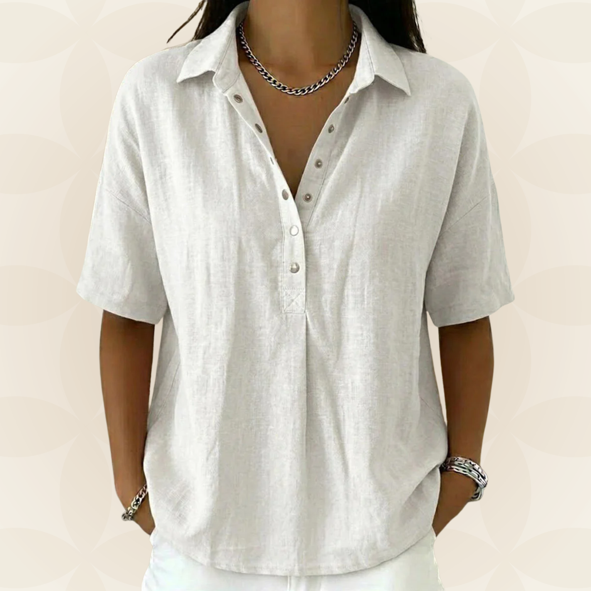Sonja | Collared Blouse with Button Detail