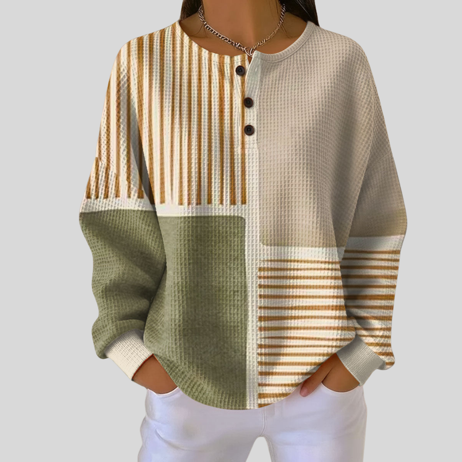 Alinde | Ribbed Color-Block Top