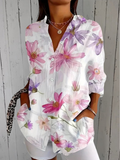 Delilah - Vibrant Artistic Button-Up Blouse
