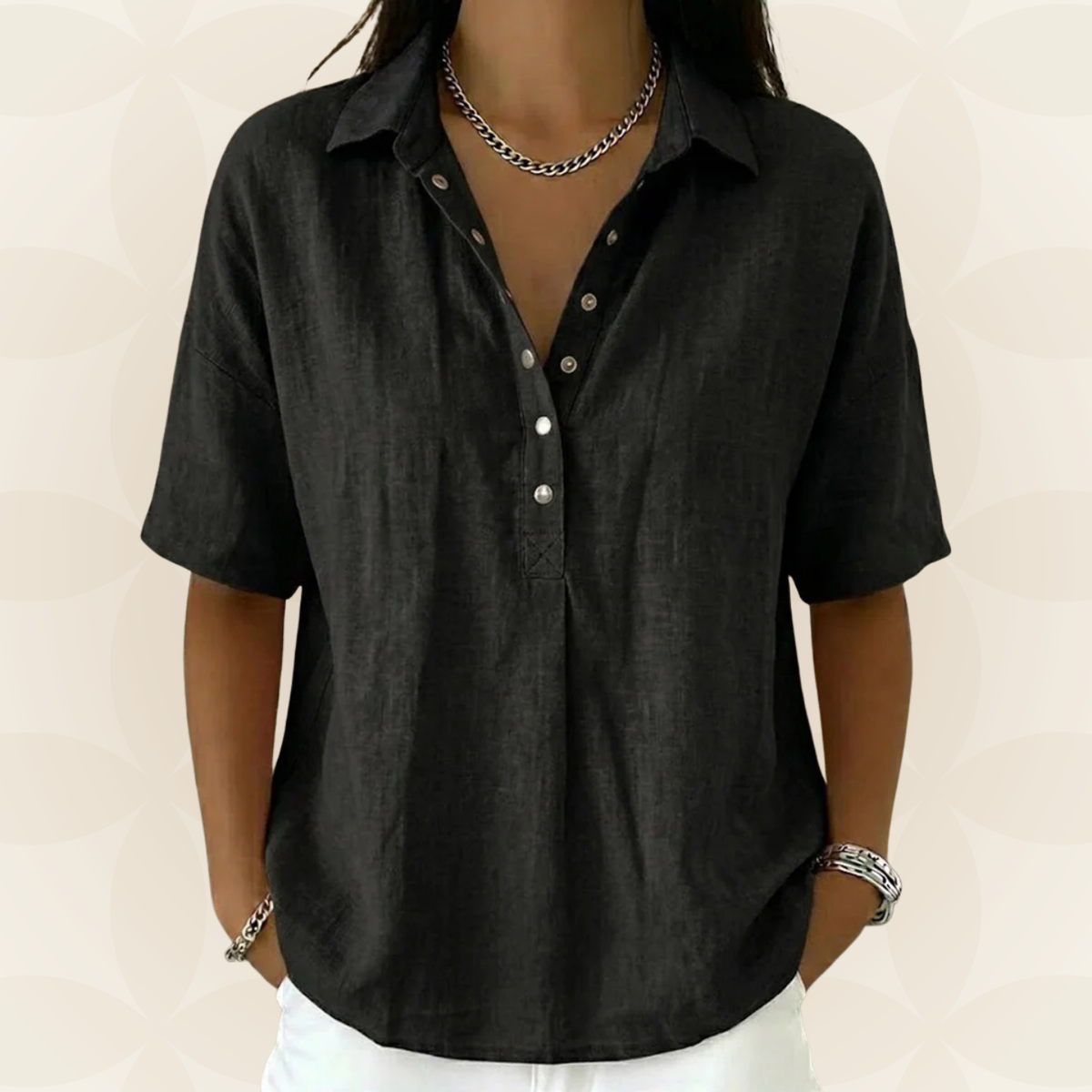 Sonja | Collared Blouse with Button Detail