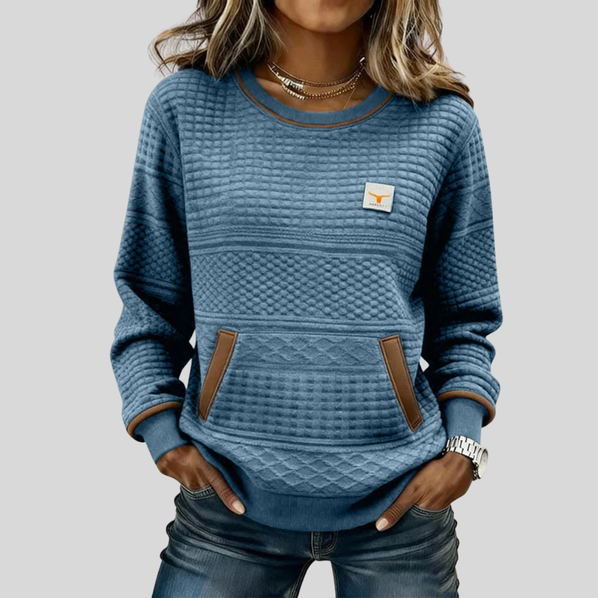 Roelie | Color-Block Waffle Sweater