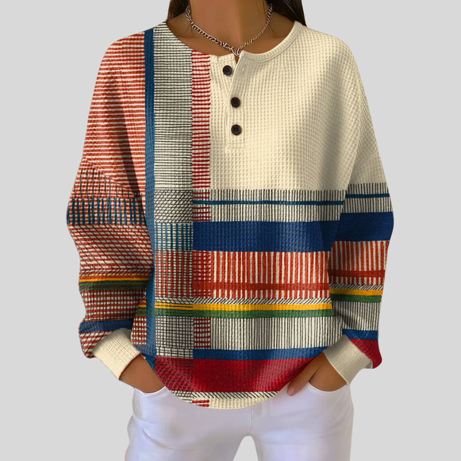 Gonneke | Striped Henley Top