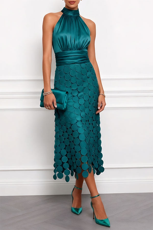 Aurelia | Satin Cutout Midi Dress