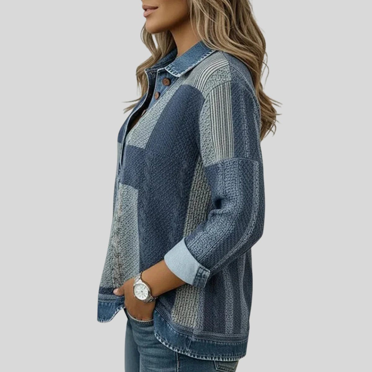 Dieneke | Patchwork Collared Top
