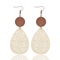 Eliana - Vintage Style Hollow-Out PU Leather Drop Earrings