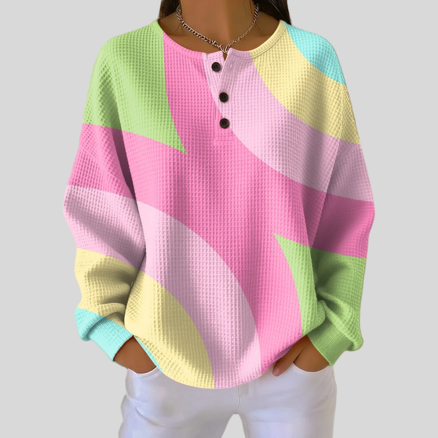 Gerlinde | Colorful Waffle Knit Sweater