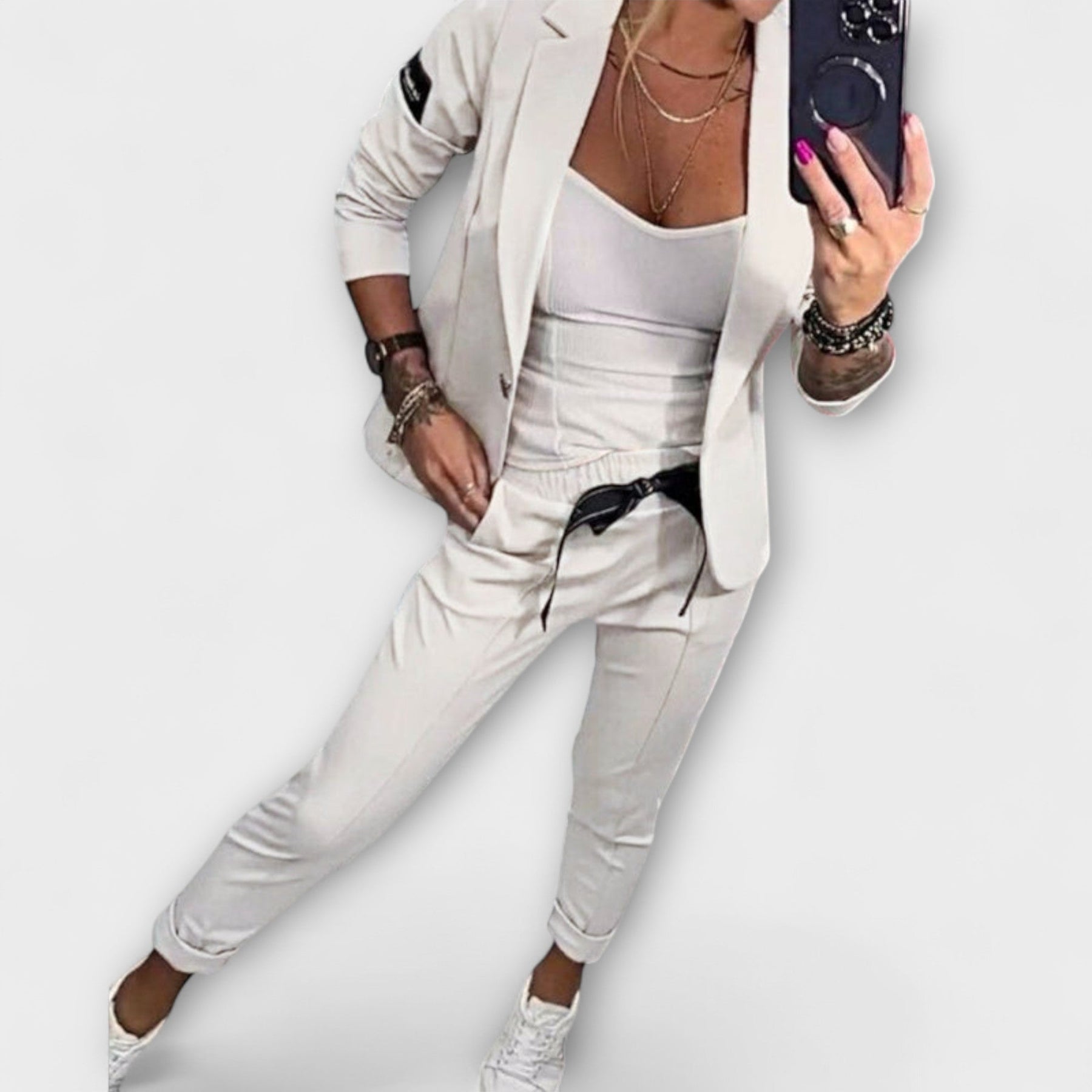 Vionne | Elegant Set of Top, Jacket, and Pants