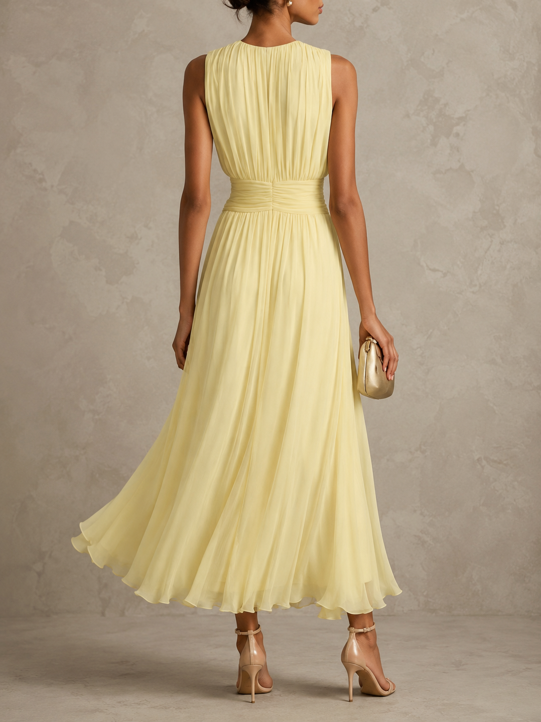 Iselle | Ruched Waist Maxi Dress