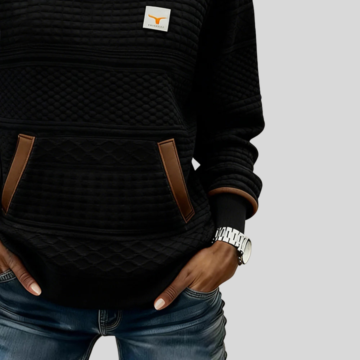Etta | Textured Colorblock Sweatshirt