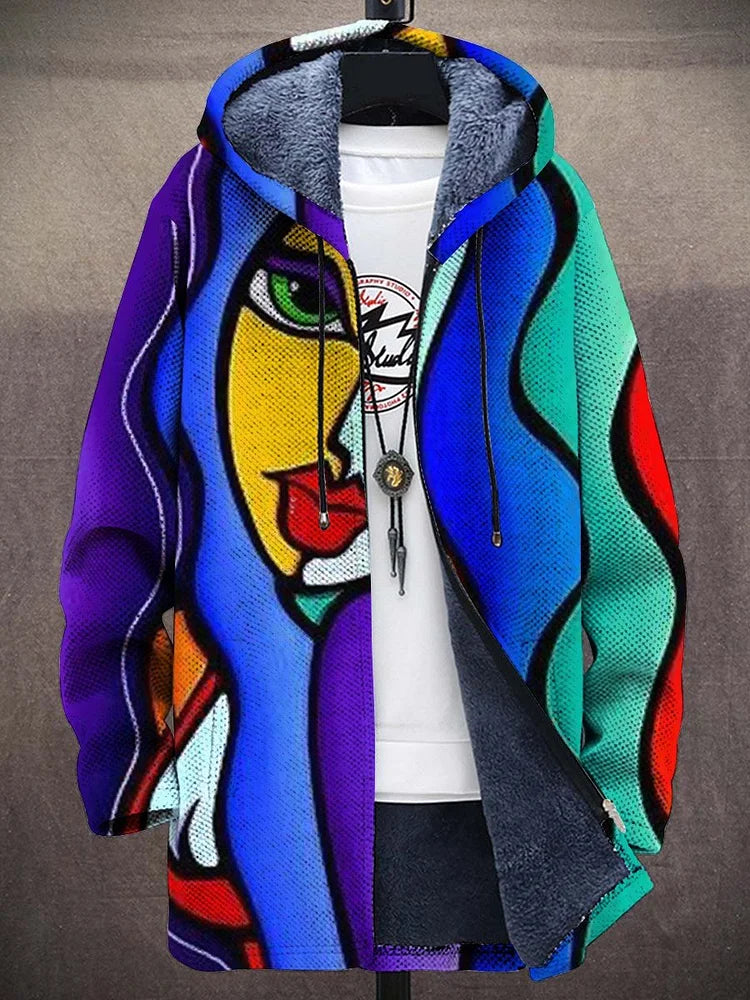 Elisabeth | Abstract Portrait Hooded Cardigan