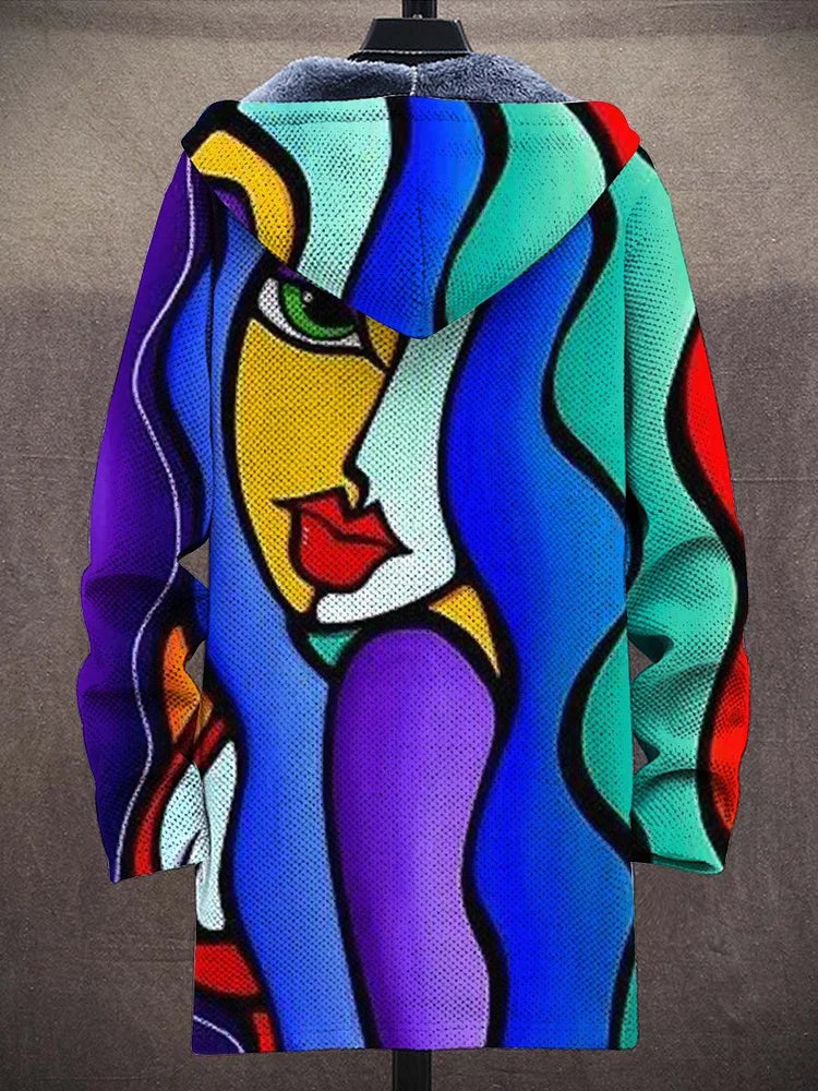 Elisabeth | Abstract Portrait Hooded Cardigan