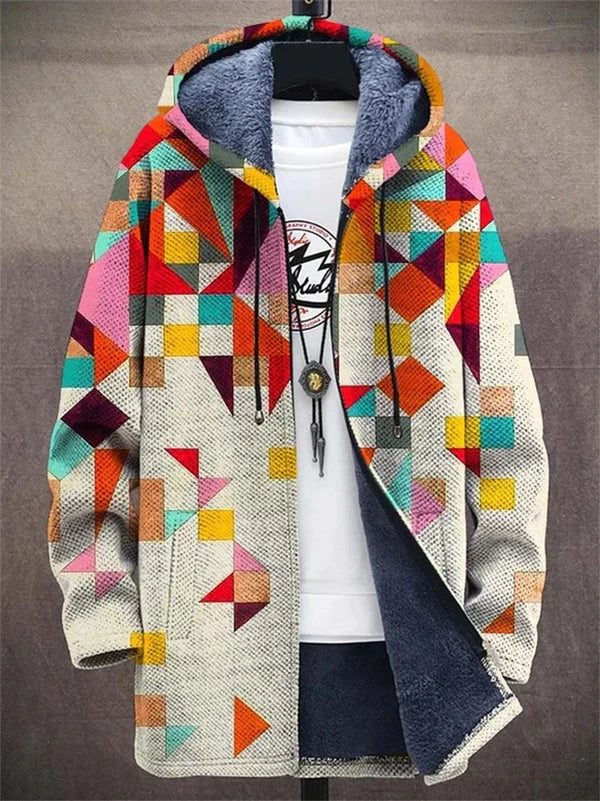 Johanna | Geometric Hooded Cardigan