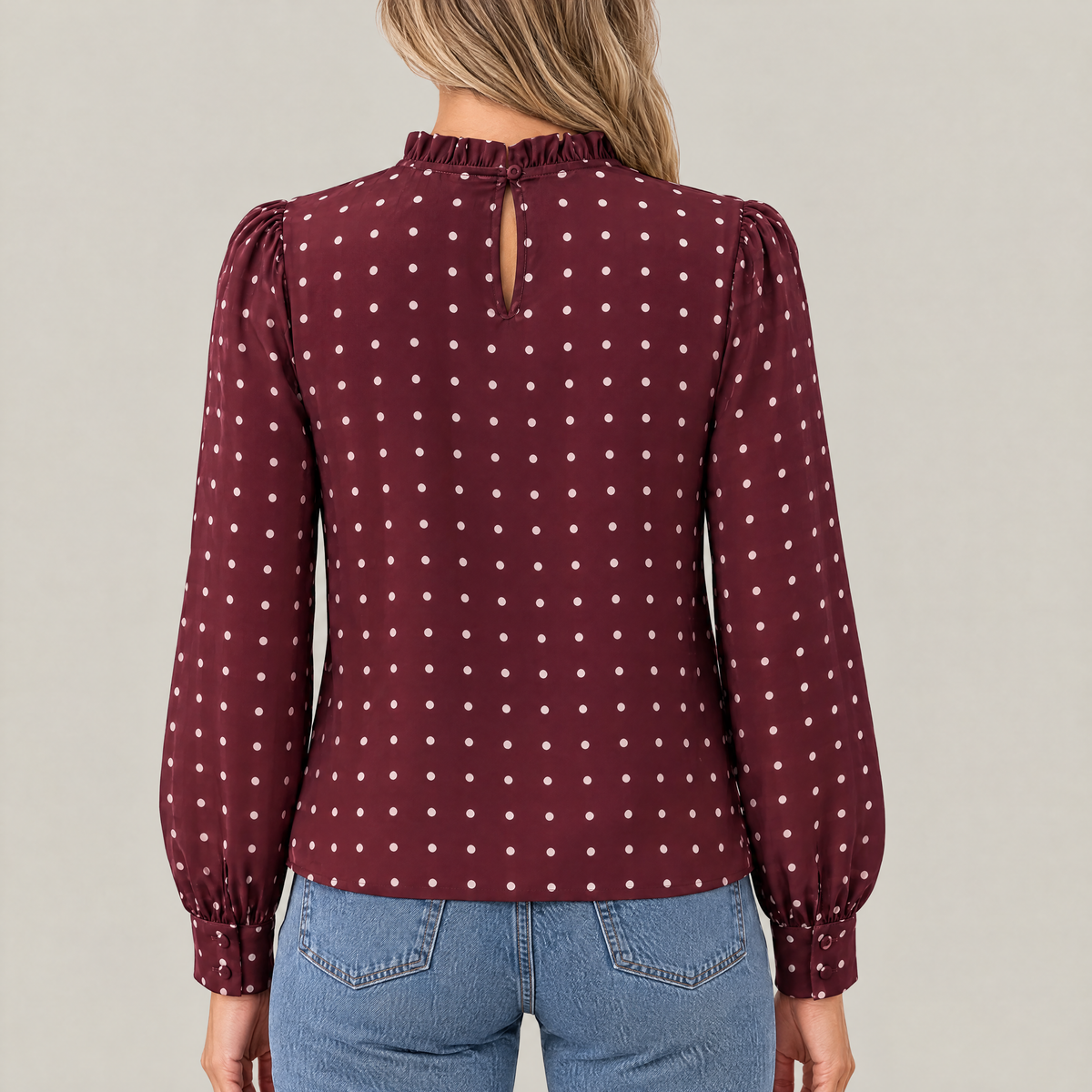Mia | Polka Dot Ruffle Blouse