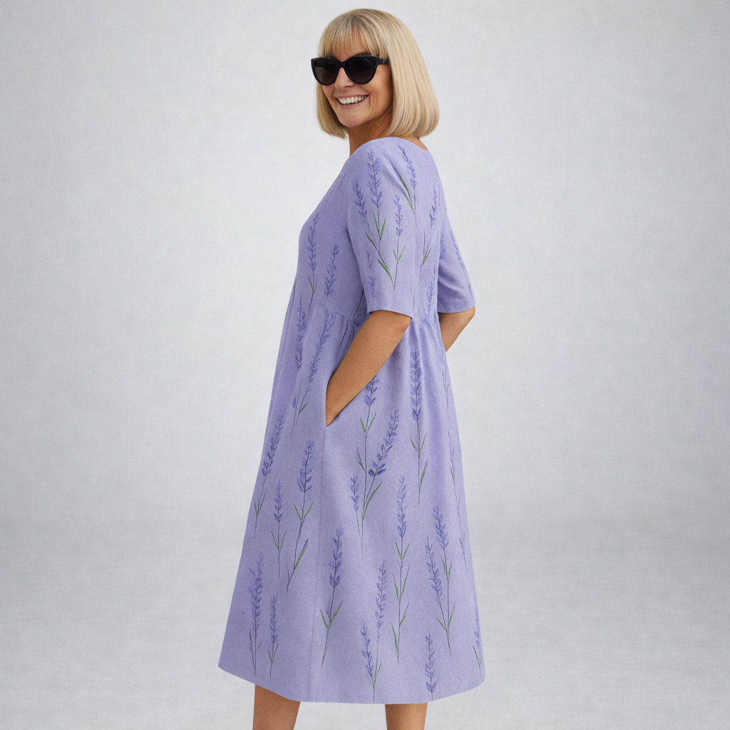 Brittany | Midi Floral Dress with Pockets