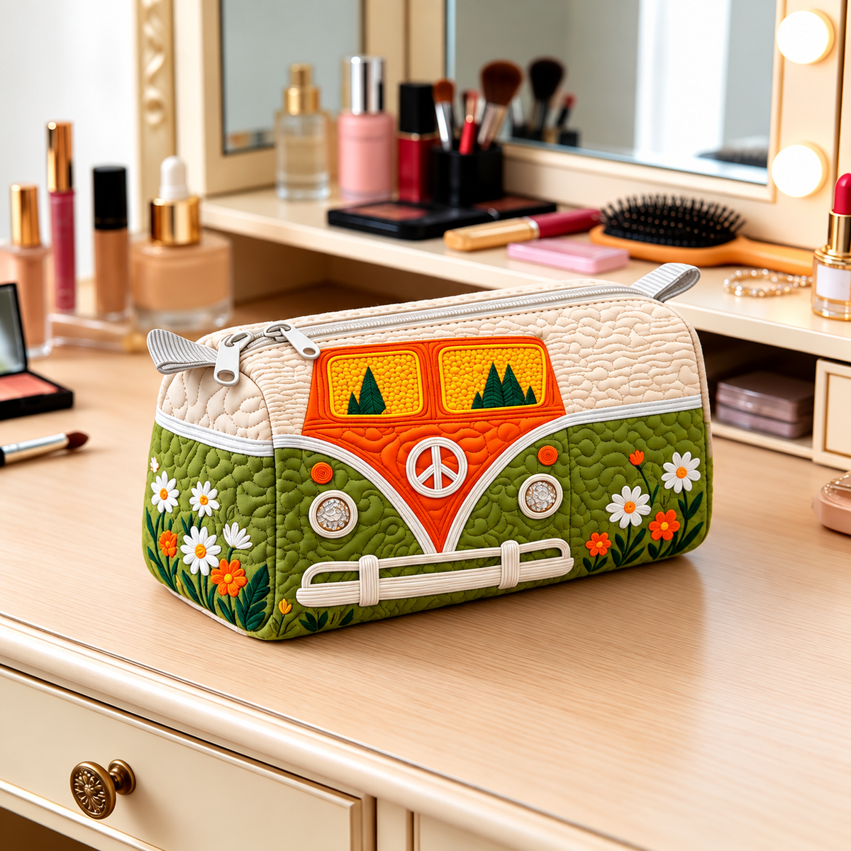 Floravan | Floral Retro Camper Cosmetic Bag