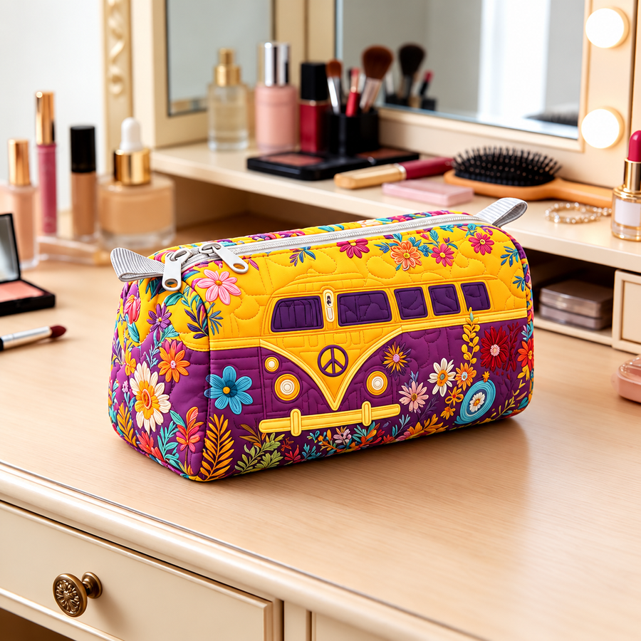 Goldenbloom | Floral Retro Camper Cosmetic Bag