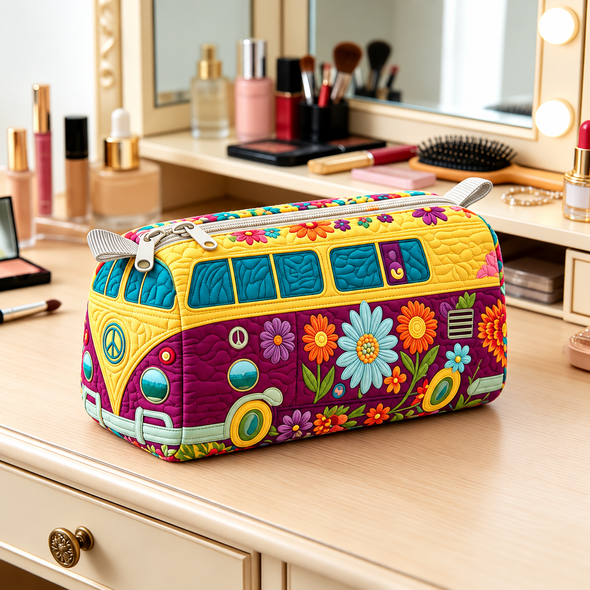 Bloomride | Boho Floral Camper Cosmetic Bag