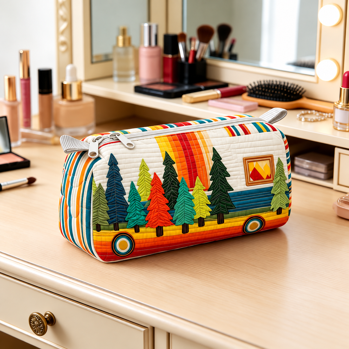 Pinetrail | Retro Forest Camper Cosmetic Bag