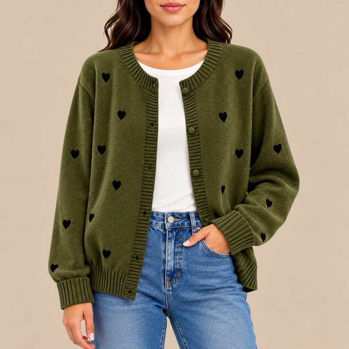 Camille | Heart Knit Cardigan