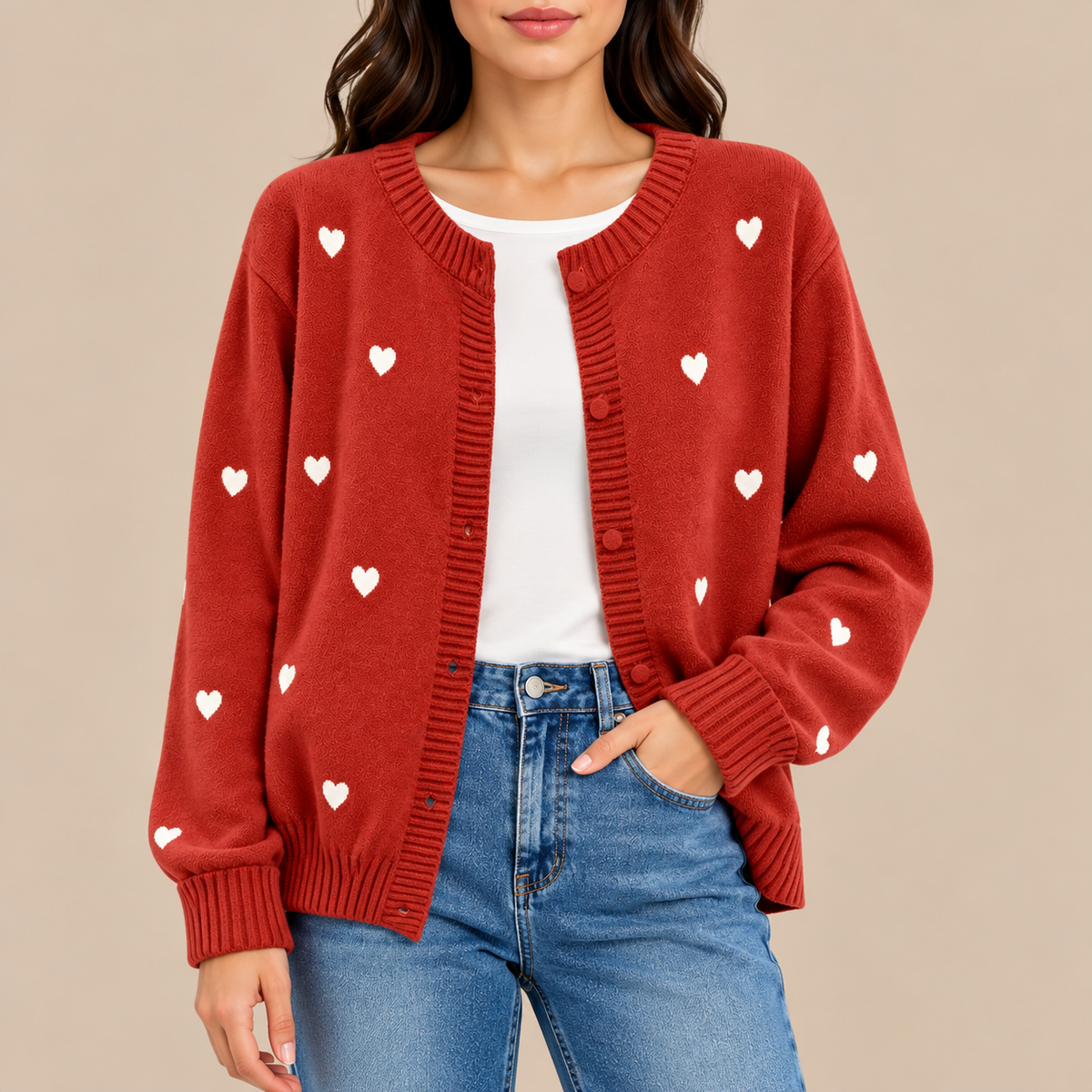 Camille | Heart Knit Cardigan