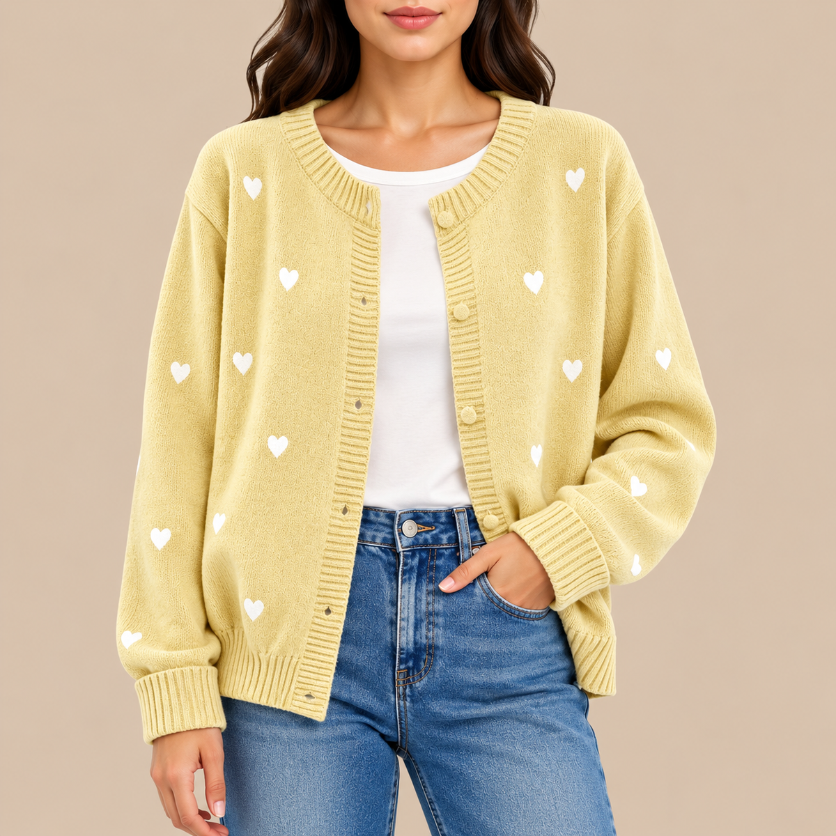 Camille | Heart Knit Cardigan