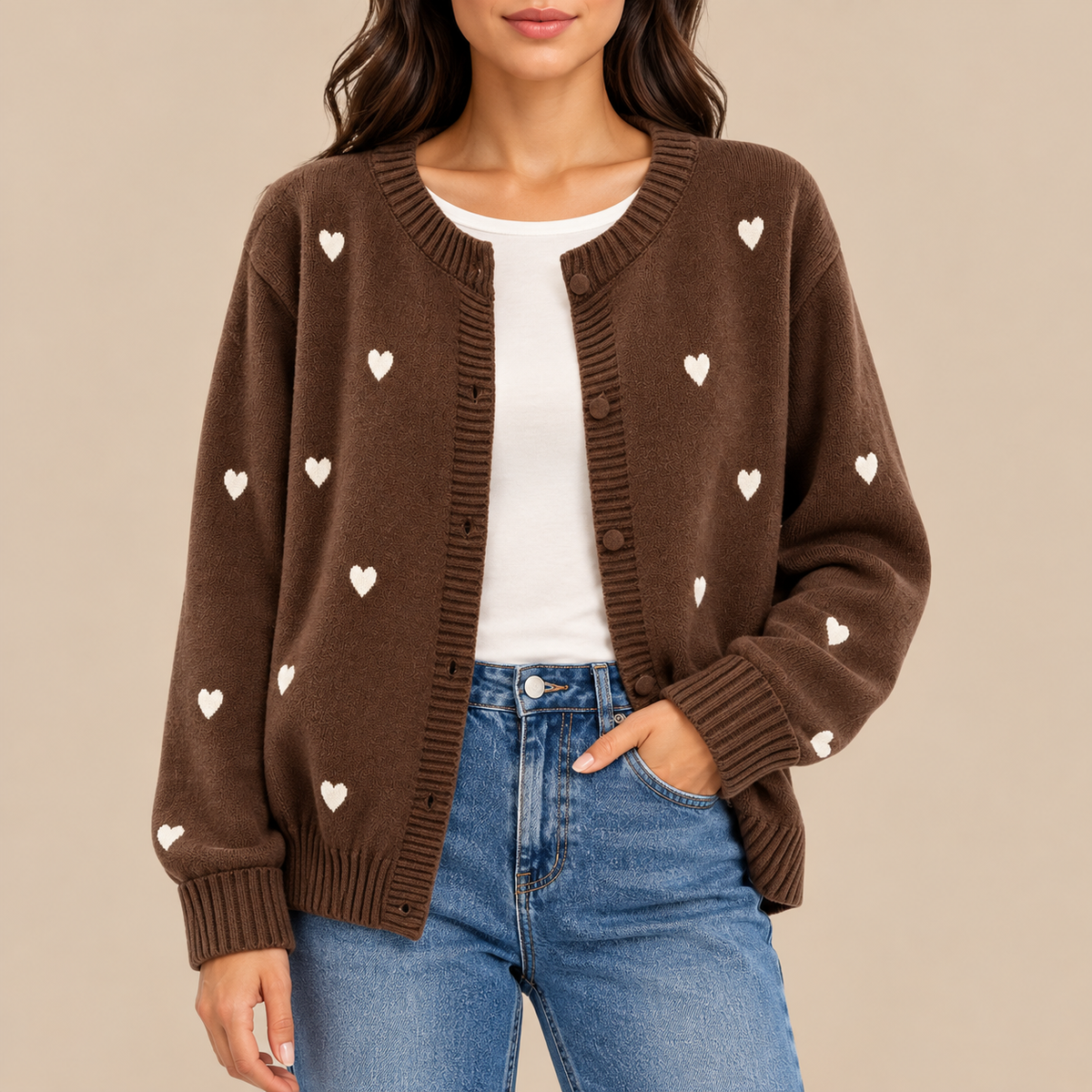 Camille | Heart Knit Cardigan