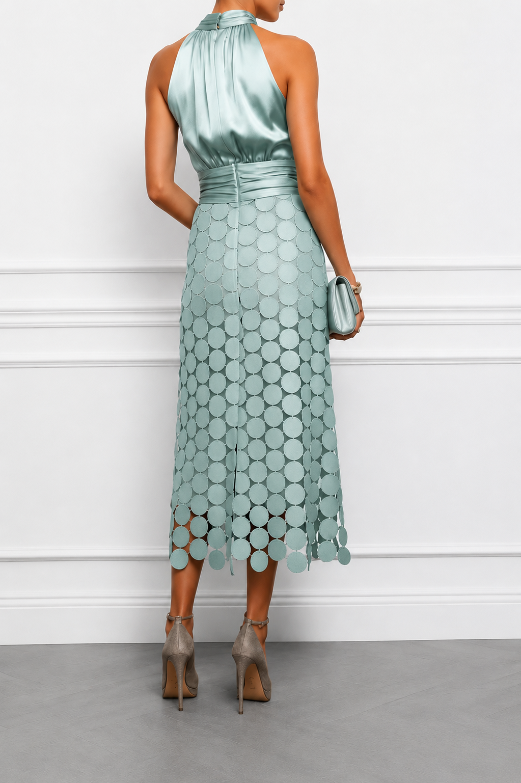 Aurelia | Satin Cutout Midi Dress
