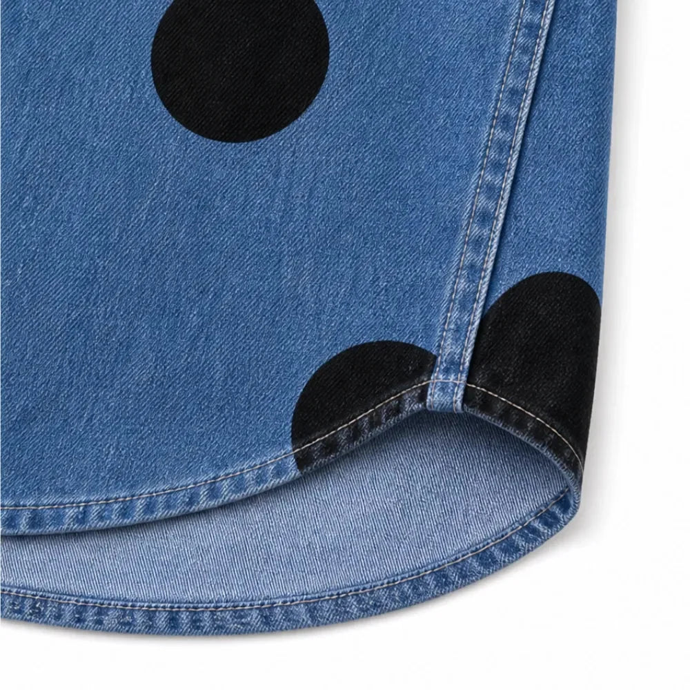 Marevelle | Oversized Polka Dot Denim Shirt