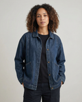 Women’s Oversized Longline Denim Jacket with Utility Pockets and Relaxed Street Style Fit