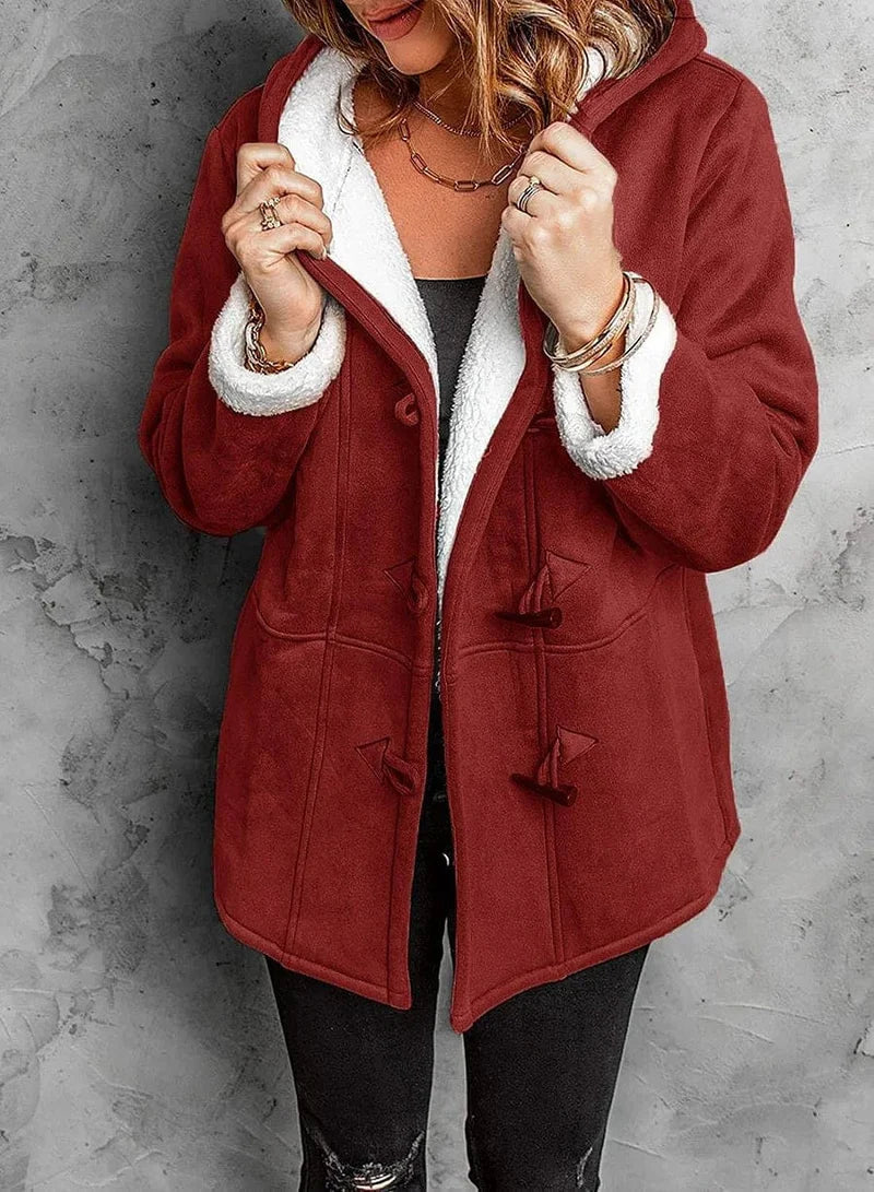 Noemi | Hooded Sherpa Duffle Coat