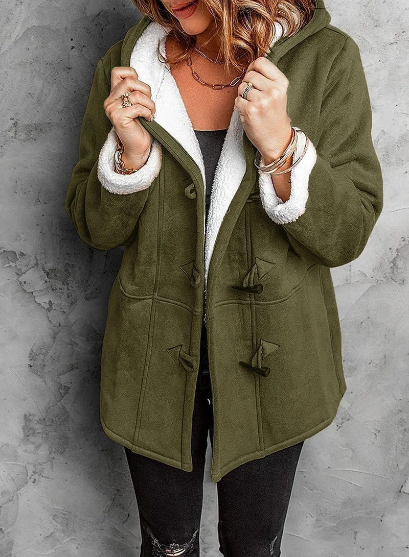 Noemi | Hooded Sherpa Duffle Coat